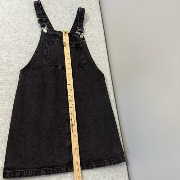 Topshop carpenter denim mini overalls dress in black size 2 - Picture 8 of 11